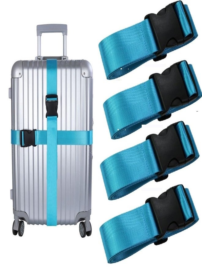BASRI Luggage Belts for Travelling Bags and Trolleys, 2 inch Wide, Assorted Colours (Turquoise, 4 Pack) - Image 1